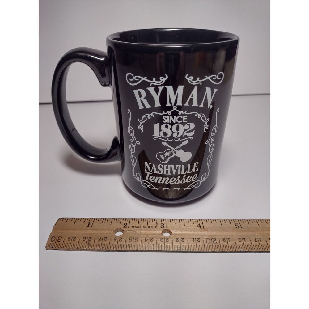 Jack Daniels Style Ryman Opry‎ Country Rock & Roll Nashville Black Coffee Mug